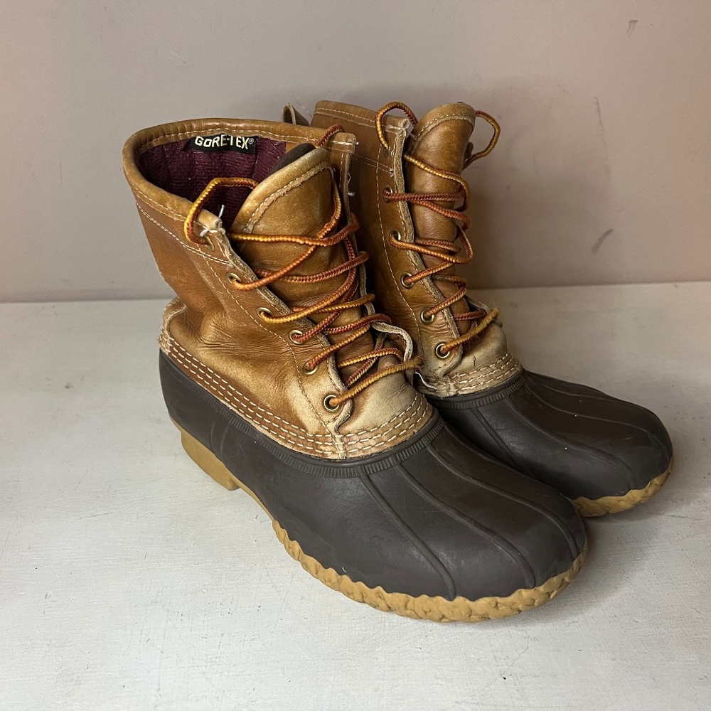 L.L. Bean Brown and Dark Brown Gore-Tex Duck Boots